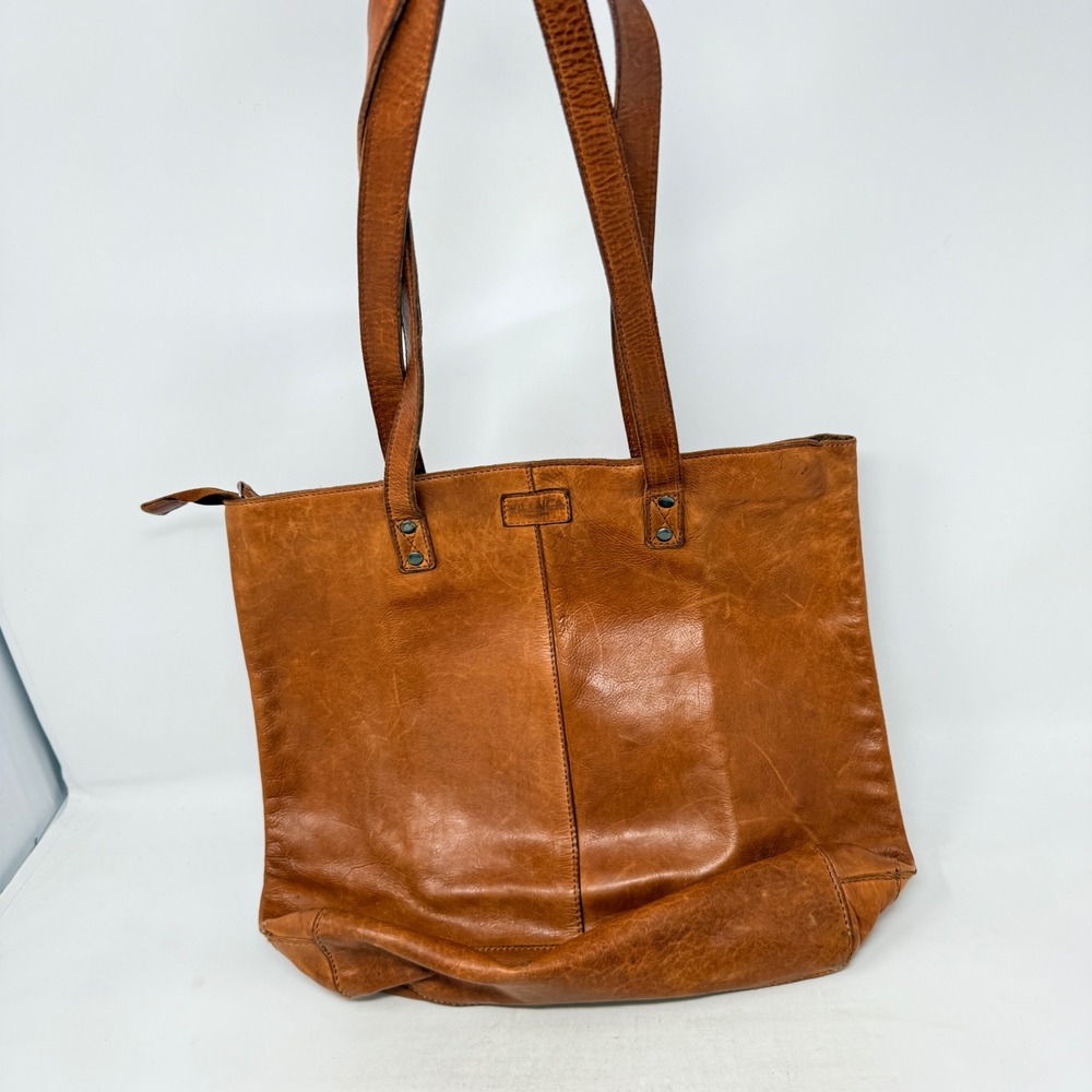 Villinca Tote Bag Brown Large Leather Woven Pocket Boho Western Shoulder Bag